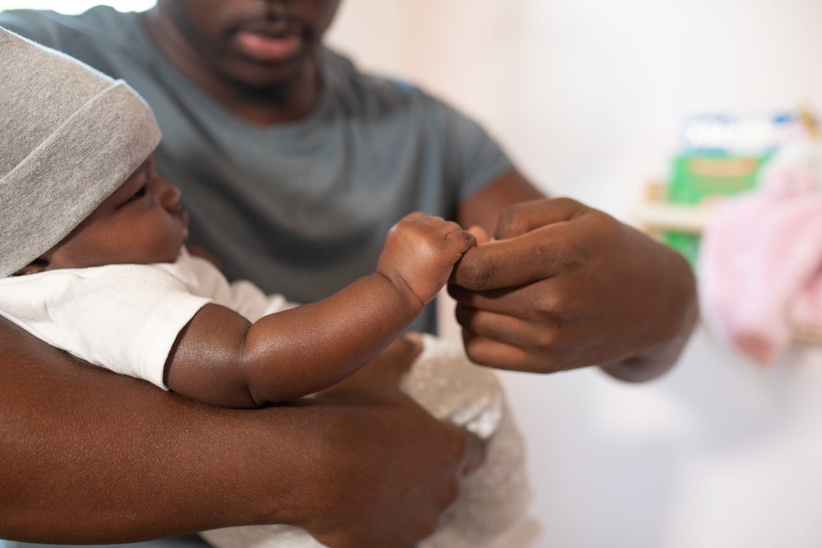 Father caregiving for a pediatric Warrior